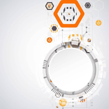 Arka plan çeşitli teknolojik elemanları ile. Dikey yapısı desen teknoloji zemin. Vektör