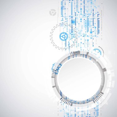 Arka plan çeşitli teknolojik elemanları ile. Dikey yapısı desen teknoloji zemin. Vektör