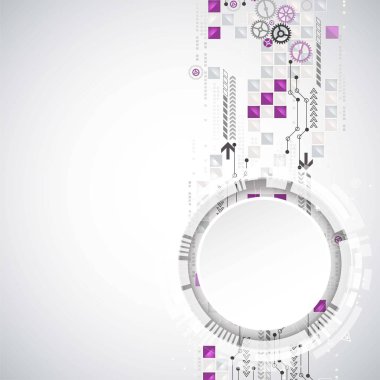 Arka plan çeşitli teknolojik elemanları ile. Dikey yapısı desen teknoloji zemin. Vektör