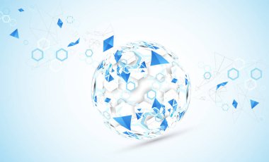 Soyut teknolojisi küre arka plan. Küresel ağ consept. Vektör