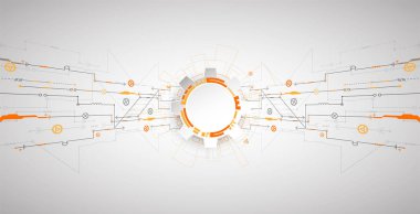 Teknolojik arka plan çeşitli unsurları ile. Yapısı desen teknoloji zemin. Vektör