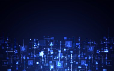 Sosyal medya arka plan vektör. Ağ kavramı.