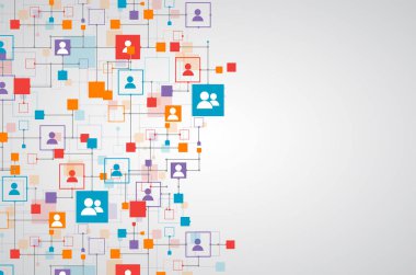 Sosyal medya arka plan vektör. Ağ kavramı.