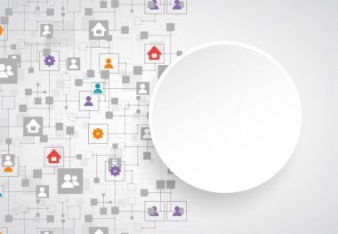 Sosyal medya arka plan vektör. Ağ kavramı.