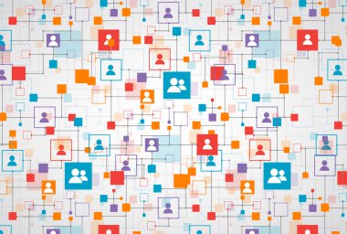 Sosyal medya arka plan vektör. Ağ kavramı.