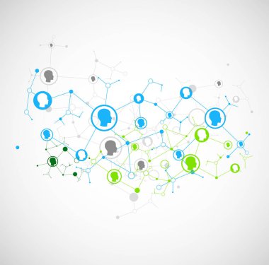 Sosyal medya arka plan vektör. Ağ kavramı. 