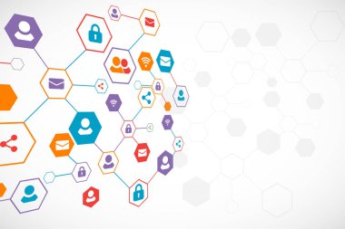 Sosyal medya arka plan vektör. Ağ kavramı.