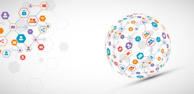 Sosyal medya arka plan vektör. Ağ kavramı. 