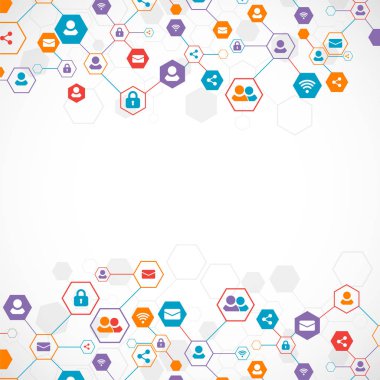 Sosyal medya arka plan vektör. Ağ kavramı.