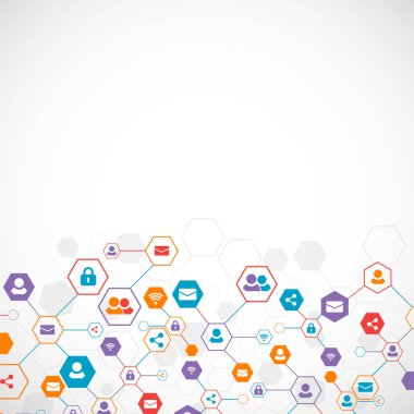 Sosyal medya arka plan vektör. Ağ kavramı.