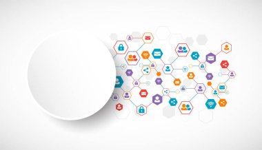 Sosyal medya arka plan vektör. Ağ kavramı.