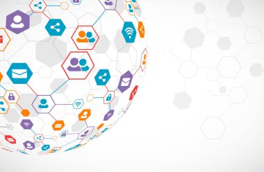 Sosyal medya arka plan vektör. Ağ kavramı. 