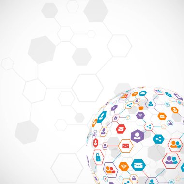 Sosyal medya arka plan vektör. Ağ kavramı. 