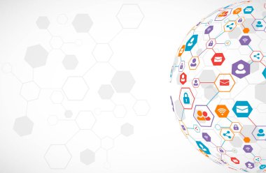 Sosyal medya arka plan vektör. Ağ kavramı. 