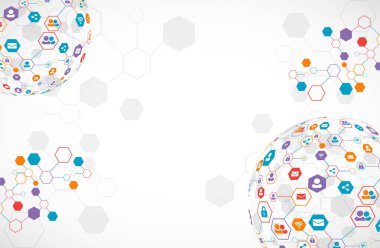 Sosyal medya arka plan vektör. Ağ kavramı. 