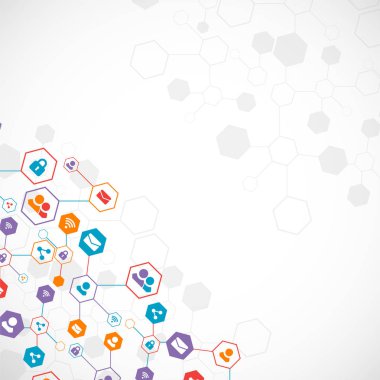 Sosyal medya arka plan vektör. Ağ kavramı.