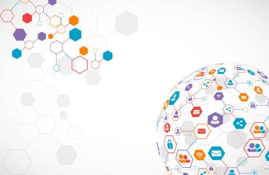 Sosyal medya arka plan vektör. Ağ kavramı. 