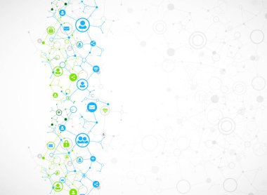 Sosyal medya arka plan vektör. Ağ kavramı.