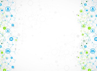 Sosyal medya arka plan vektör. Ağ kavramı.