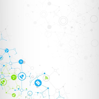 Sosyal medya arka plan vektör. Ağ kavramı.