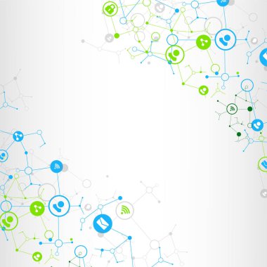 Sosyal medya arka plan vektör. Ağ kavramı.