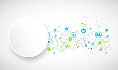 Sosyal medya arka plan vektör. Ağ kavramı.