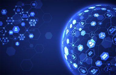 Sosyal medya arka plan vektör. Ağ kavramı. 