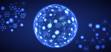 Sosyal medya arka plan vektör. Ağ kavramı. 