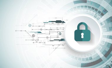 Koruma konsepti. Koruma mekanizması, sistem gizliliği. Vektör illüstrasyonu