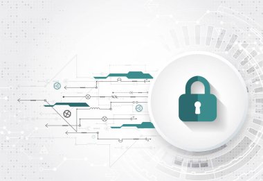 Koruma konsepti. Koruma mekanizması, sistem gizliliği. Vektör illüstrasyonu