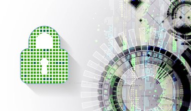 Koruma konsepti. Koruma mekanizması, sistem gizliliği. Vektör illüstrasyonu