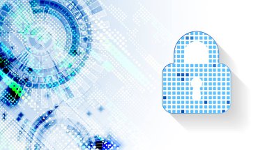 Koruma konsepti. Koruma mekanizması, sistem gizliliği. Vektör illüstrasyonu