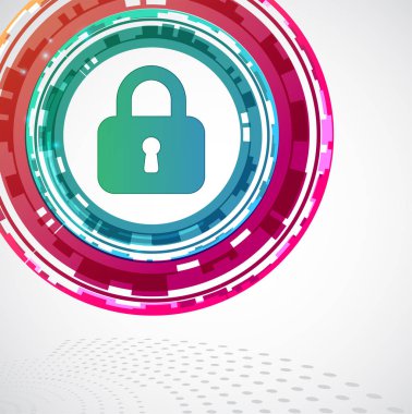 Koruma konsepti. Koruma mekanizması, sistem gizliliği. Vektör illüstrasyonu