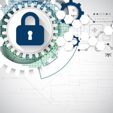 Koruma konsepti. Koruma mekanizması, sistem gizliliği. Vektör illüstrasyonu