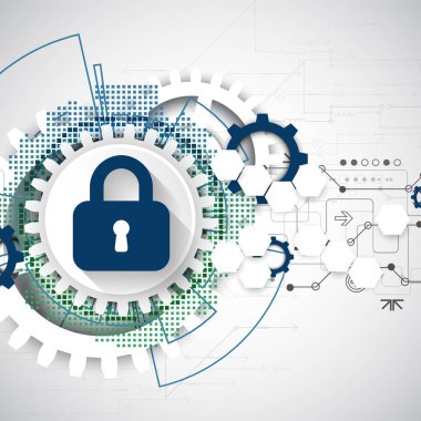 Koruma konsepti. Koruma mekanizması, sistem gizliliği. Vektör illüstrasyonu