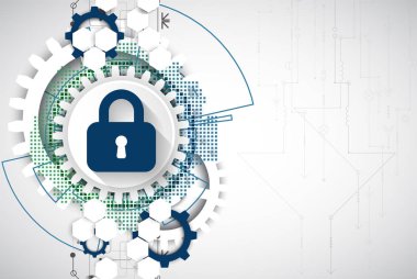 Koruma konsepti. Koruma mekanizması, sistem gizliliği. Vektör illüstrasyonu