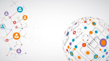 Soyut teknolojisi küre arka plan. Küresel ağ kavramı. Vektör