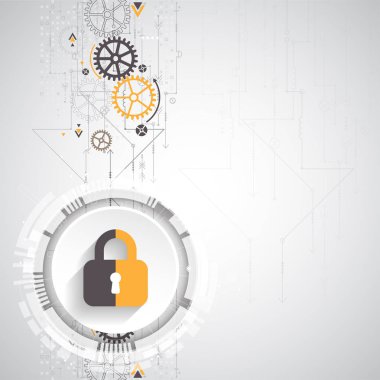 Koruma konsepti. Koruma mekanizması, sistem gizliliği. Vektör illüstrasyonu