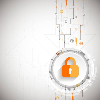 Koruma konsepti. Koruma mekanizması, sistem gizliliği. Vektör illüstrasyonu