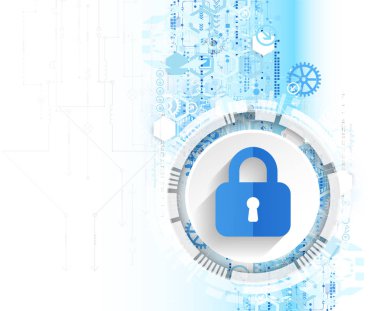 Koruma konsepti. Koruma mekanizması, sistem gizliliği. Vektör illüstrasyonu