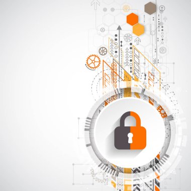 Koruma konsepti. Koruma mekanizması, sistem gizliliği. Vektör illüstrasyonu