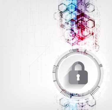 Koruma konsepti. Koruma mekanizması, sistem gizliliği. Vektör illüstrasyonu