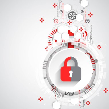 Koruma konsepti. Koruma mekanizması, sistem gizliliği. Vektör illüstrasyonu