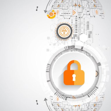 Koruma konsepti. Koruma mekanizması, sistem gizliliği. Vektör illüstrasyonu