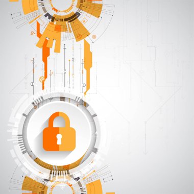 Koruma konsepti. Koruma mekanizması, sistem gizliliği. Vektör illüstrasyonu