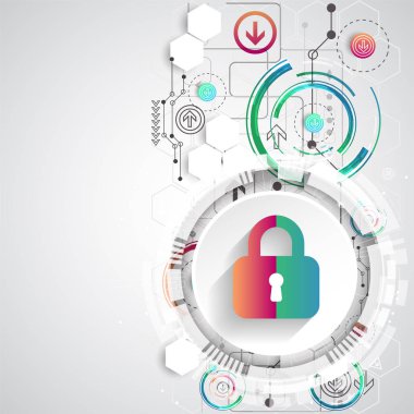 Koruma konsepti. Koruma mekanizması, sistem gizliliği. Vektör illüstrasyonu