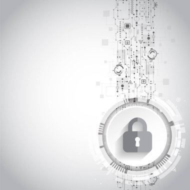 Koruma konsepti. Koruma mekanizması, sistem gizliliği. Vektör illüstrasyonu