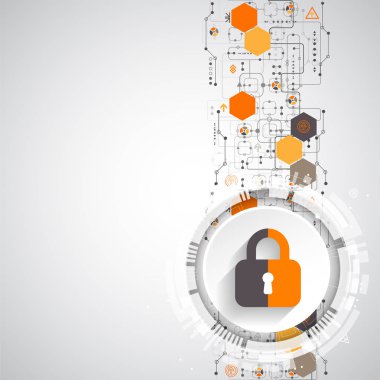 Koruma konsepti. Koruma mekanizması, sistem gizliliği. Vektör illüstrasyonu