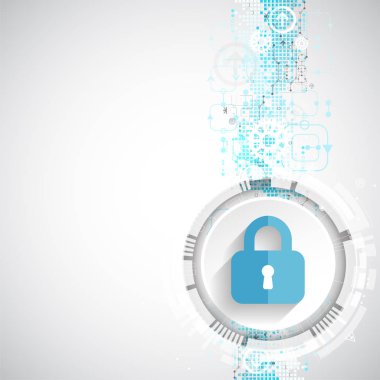 Koruma konsepti. Koruma mekanizması, sistem gizliliği. Vektör illüstrasyonu