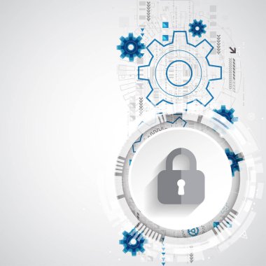 Koruma konsepti. Koruma mekanizması, sistem gizliliği. Vektör illüstrasyonu
